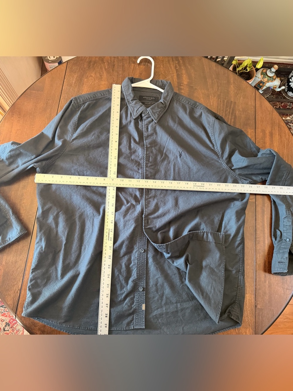 All Saints Men’s Dark Navy Button-Up Shirt Jacket